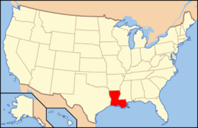 Louisiana na mapě USA