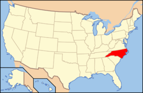 Severní Karolína na mapě USA