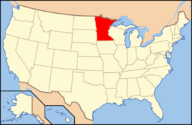Minnesota na mapě USA