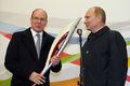 Albert II, Prince of Monaco with Vladimir Putin and Olimpic torch - Moscow 4 October 2013.jpg