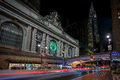 Light trails of traffic going across 42nd Street in front of Grand Central Terminal, New York City-DRFlickr.jpg