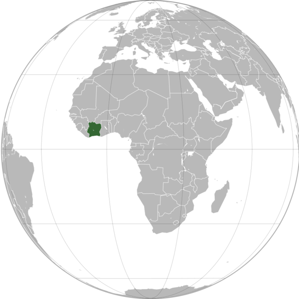 Soubor:Côte d'Ivoire (orthographic projection).png