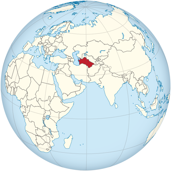 Soubor:Turkmenistan on the globe (Afro-Eurasia centered).png